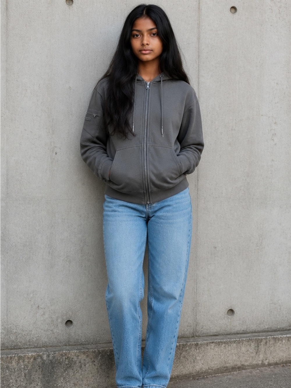 COMFRT Airplane Mode Hoodie Full Zip Steel Gray Size Medium